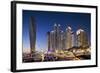 Dubai Marina at Twilight with the Cayan Tower (Infinity Tower)-Cahir Davitt-Framed Photographic Print