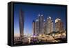 Dubai Marina at Twilight with the Cayan Tower (Infinity Tower)-Cahir Davitt-Framed Stretched Canvas