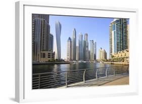 Dubai Marina, Dubai, United Arab Emirates, Middle East-Amanda Hall-Framed Photographic Print