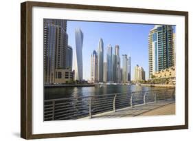 Dubai Marina, Dubai, United Arab Emirates, Middle East-Amanda Hall-Framed Photographic Print