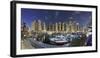 Dubai Marina, Night Photography, Yachts, Tower, Hotels-Axel Schmies-Framed Photographic Print