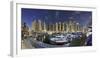 Dubai Marina, Night Photography, Yachts, Tower, Hotels-Axel Schmies-Framed Photographic Print