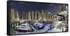 Dubai Marina, Night Photography, Yachts, Tower, Hotels-Axel Schmies-Framed Stretched Canvas