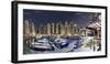 Dubai Marina, Night Photography, Yachts, Tower, Hotels-Axel Schmies-Framed Photographic Print