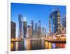 Dubai Marina Skyline at Night, Dubai City, United Arab Emirates, Middle East-Neale Clark-Framed Photographic Print