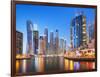 Dubai Marina Skyline at Night, Dubai City, United Arab Emirates, Middle East-Neale Clark-Framed Photographic Print