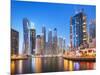 Dubai Marina Skyline at Night, Dubai City, United Arab Emirates, Middle East-Neale Clark-Mounted Photographic Print