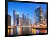 Dubai Marina Skyline at Night, Dubai City, United Arab Emirates, Middle East-Neale Clark-Framed Photographic Print