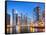 Dubai Marina Skyline at Night, Dubai City, United Arab Emirates, Middle East-Neale Clark-Framed Stretched Canvas