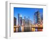 Dubai Marina Skyline at Night, Dubai City, United Arab Emirates, Middle East-Neale Clark-Framed Photographic Print