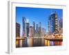 Dubai Marina Skyline at Night, Dubai City, United Arab Emirates, Middle East-Neale Clark-Framed Photographic Print