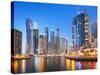 Dubai Marina Skyline at Night, Dubai City, United Arab Emirates, Middle East-Neale Clark-Stretched Canvas