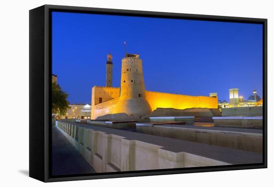 Dubai Museum and Minaret, the Oldest Building in Dubai, Dubai, United Arab Emirates, Middle East-Christian Kober-Framed Stretched Canvas