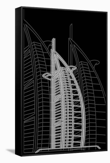 Dubai Night-Cristian Mielu-Framed Stretched Canvas