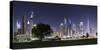 Dubai, Skyline at Night, Dubai Marina, United Arab Emirates-Axel Schmies-Stretched Canvas