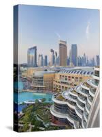 Dubai Skyline, Elevated View Over the Dubai Mall and Burj Khalifa Park, Dubai-null-Stretched Canvas