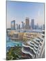 Dubai Skyline, Elevated View Over the Dubai Mall and Burj Khalifa Park, Dubai-null-Mounted Photographic Print