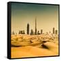 Dubai Skyline from the Desert-franckreporter-Framed Stretched Canvas