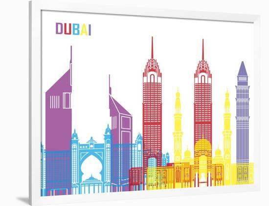 Dubai Skyline Pop-paulrommer-Framed Art Print