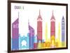 Dubai Skyline Pop-paulrommer-Framed Art Print