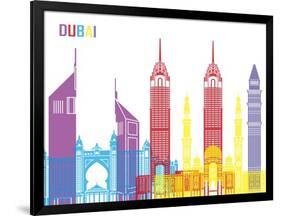 Dubai Skyline Pop-paulrommer-Framed Art Print