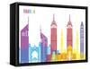 Dubai Skyline Pop-paulrommer-Framed Stretched Canvas