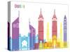 Dubai Skyline Pop-paulrommer-Stretched Canvas