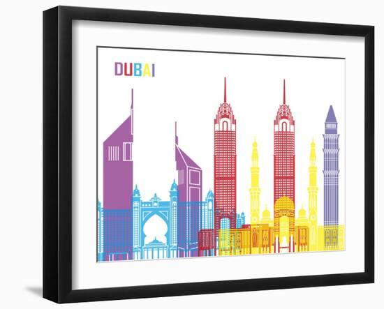 Dubai Skyline Pop-paulrommer-Framed Art Print