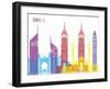 Dubai Skyline Pop-paulrommer-Framed Art Print