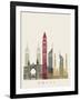 Dubai Skyline Poster-paulrommer-Framed Art Print