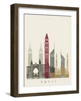 Dubai Skyline Poster-paulrommer-Framed Art Print