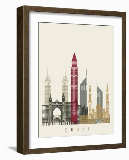 Dubai Skyline Poster-paulrommer-Framed Art Print