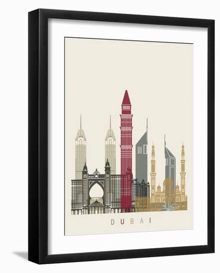 Dubai Skyline Poster-paulrommer-Framed Art Print