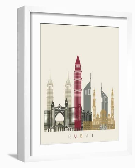 Dubai Skyline Poster-paulrommer-Framed Art Print
