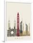 Dubai Skyline Poster-paulrommer-Framed Art Print