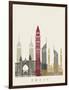 Dubai Skyline Poster-paulrommer-Framed Art Print