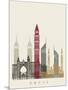 Dubai Skyline Poster-paulrommer-Mounted Art Print