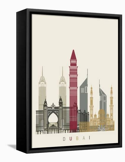 Dubai Skyline Poster-paulrommer-Framed Stretched Canvas