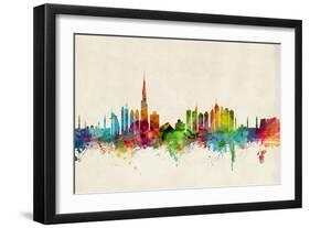 Dubai Skyline-Michael Tompsett-Framed Premium Giclee Print