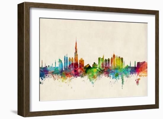 Dubai Skyline-Michael Tompsett-Framed Art Print