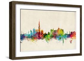 Dubai Skyline-Michael Tompsett-Framed Art Print