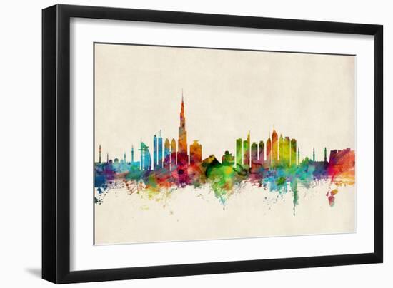 Dubai Skyline-Michael Tompsett-Framed Art Print