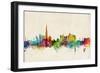 Dubai Skyline-Michael Tompsett-Framed Art Print