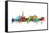 Dubai Skyline-Michael Tompsett-Framed Stretched Canvas