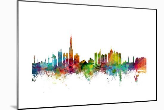 Dubai Skyline-Michael Tompsett-Mounted Art Print