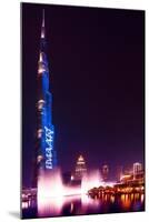 Dubai UAE - Burj Khalifa by Night-Philippe HUGONNARD-Mounted Premium Photographic Print