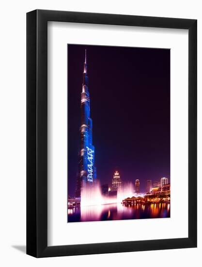 Dubai UAE - Burj Khalifa by Night-Philippe HUGONNARD-Framed Photographic Print