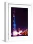 Dubai UAE - Burj Khalifa by Night-Philippe HUGONNARD-Framed Photographic Print