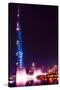 Dubai UAE - Burj Khalifa by Night-Philippe HUGONNARD-Stretched Canvas