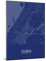 Dubai, United Arab Emirates Blue Map-null-Mounted Poster